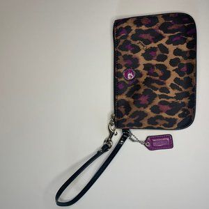 COPY - Coach Ocelot Purple Wristlet Like New Condition